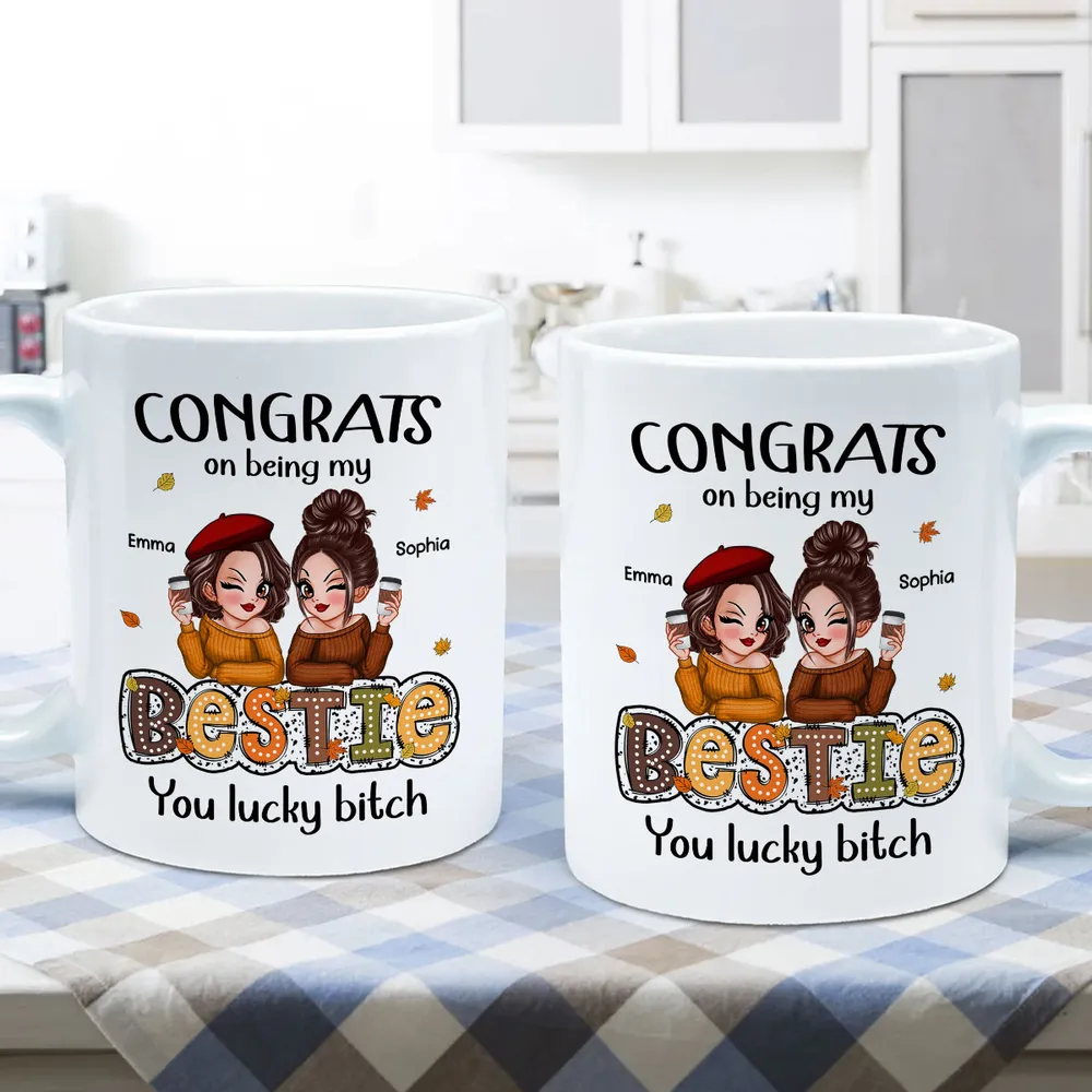 Personalized White Ceramic Mug, Humorous Friendship Design, Ideal Gift for Besties - Image 6