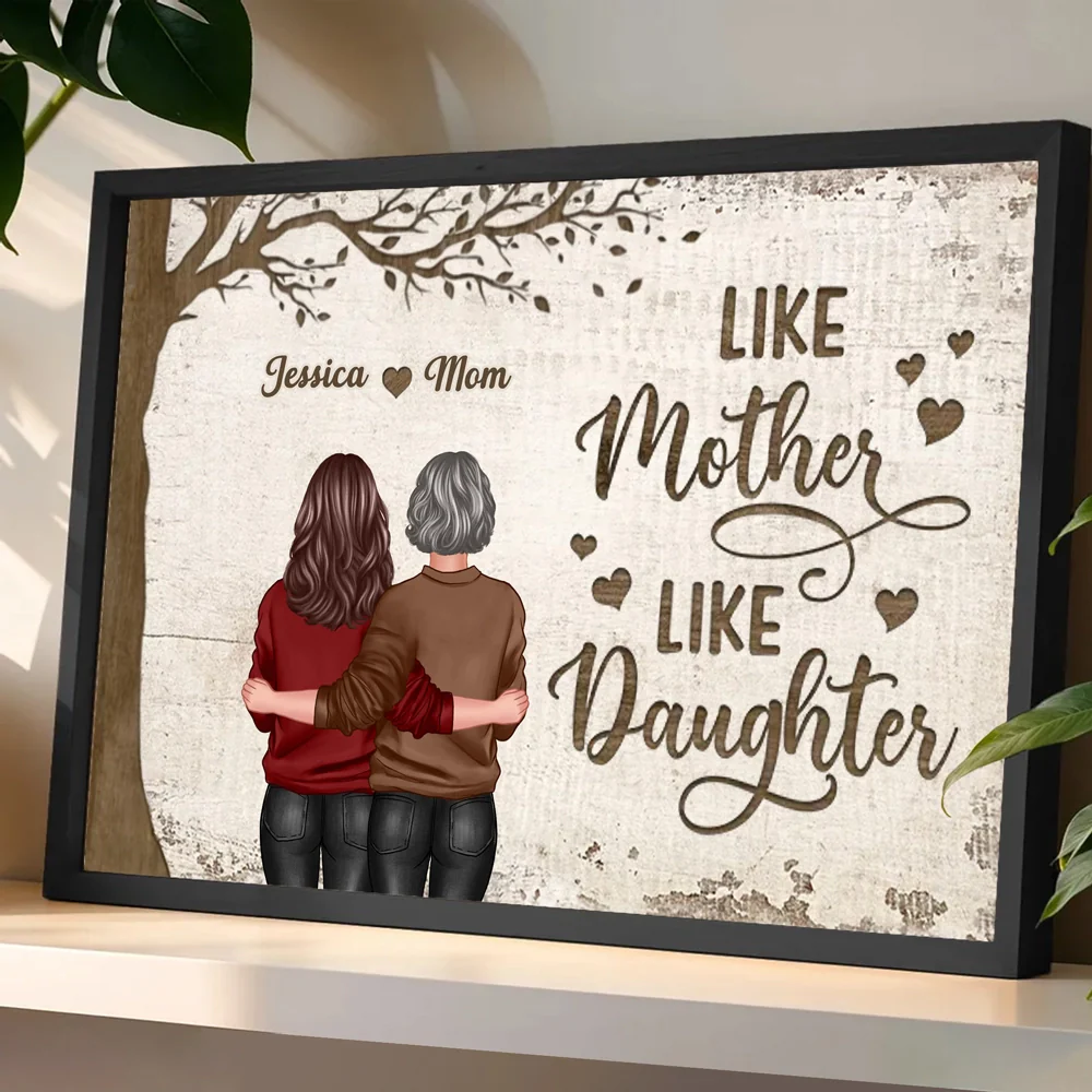 Poster Featuring Mother and Daughter Hug Scene, Clear & Textured Finish, Heartwarming Gift for Mother’s Day - Image 4