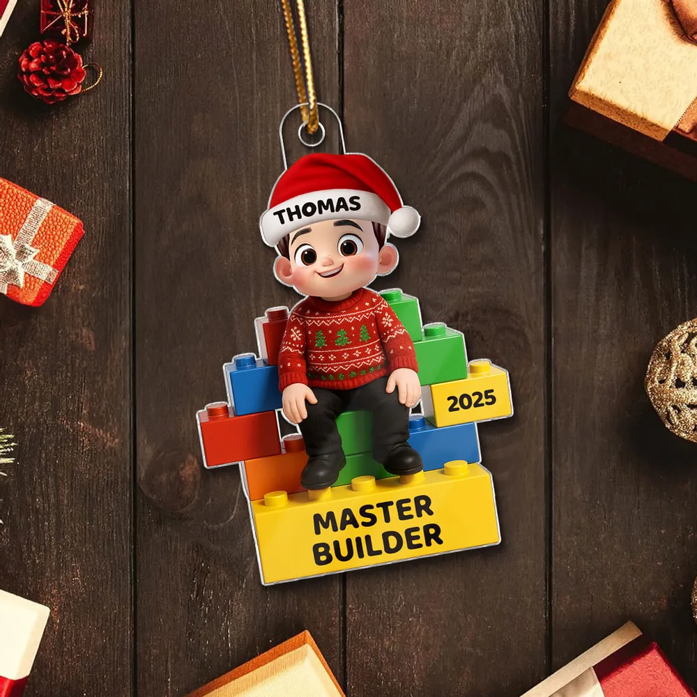 Playful Building Block Acrylic Ornament for Christmas Tree – Holiday Décor and Thoughtful Gift - Image 6