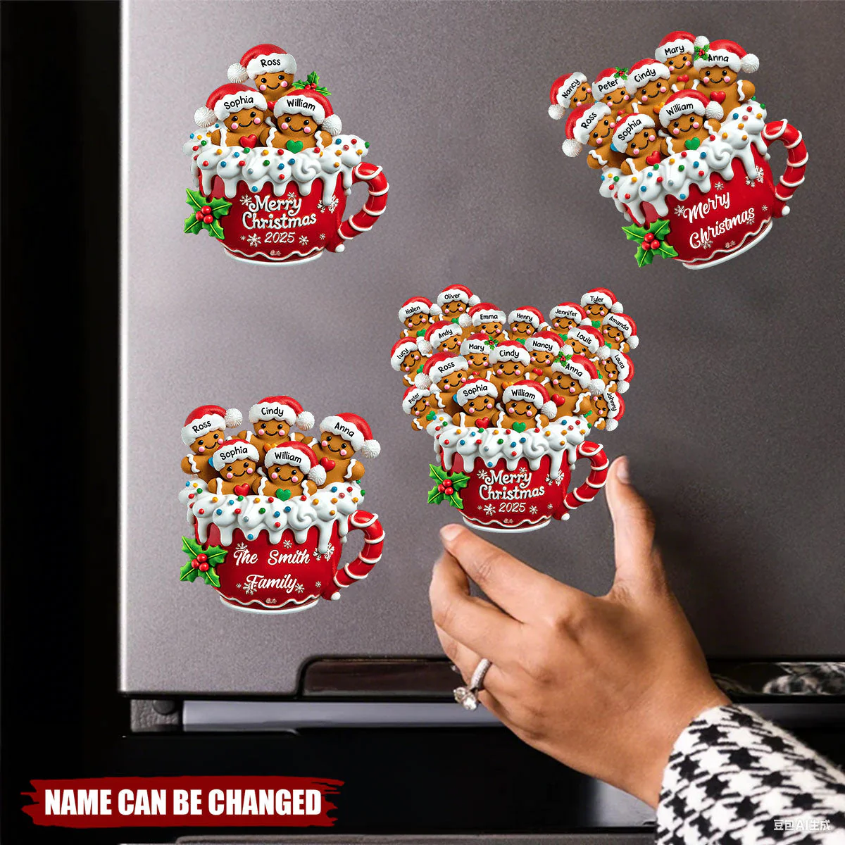 Christmas Mug Fridge Magnet with Gingerbread Design, Cozy Family Holiday Atmosphere, Perfect Gift for Loved Ones - Image 4