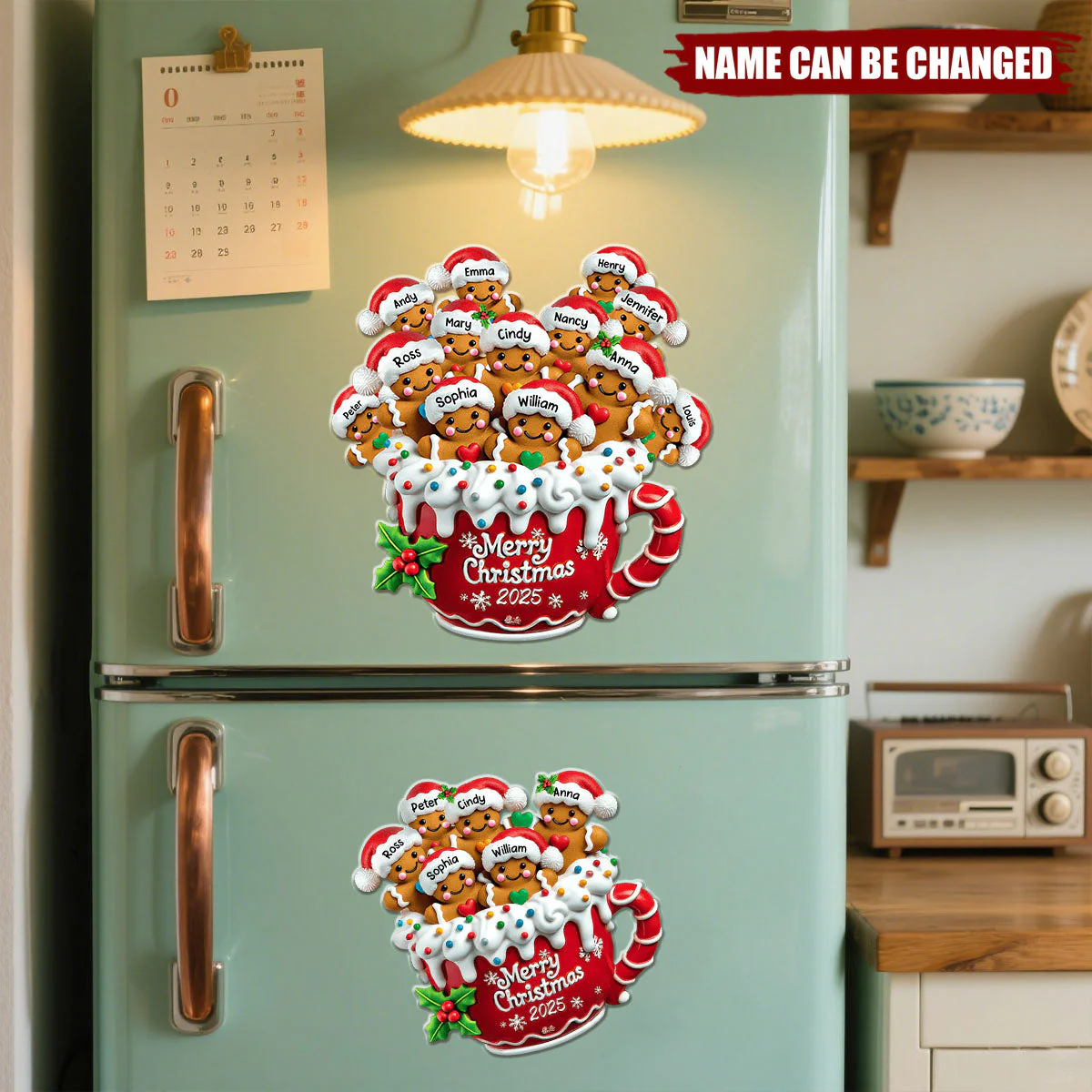 Christmas Mug Fridge Magnet with Gingerbread Design, Cozy Family Holiday Atmosphere, Perfect Gift for Loved Ones - Image 5