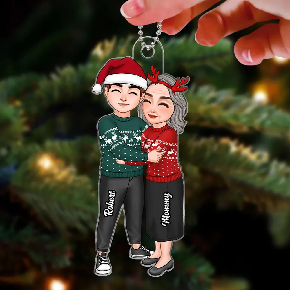 Heartwarming Grandma and Grandkid Acrylic Ornament, Personalized Design, Perfect Family Gift - Image 5