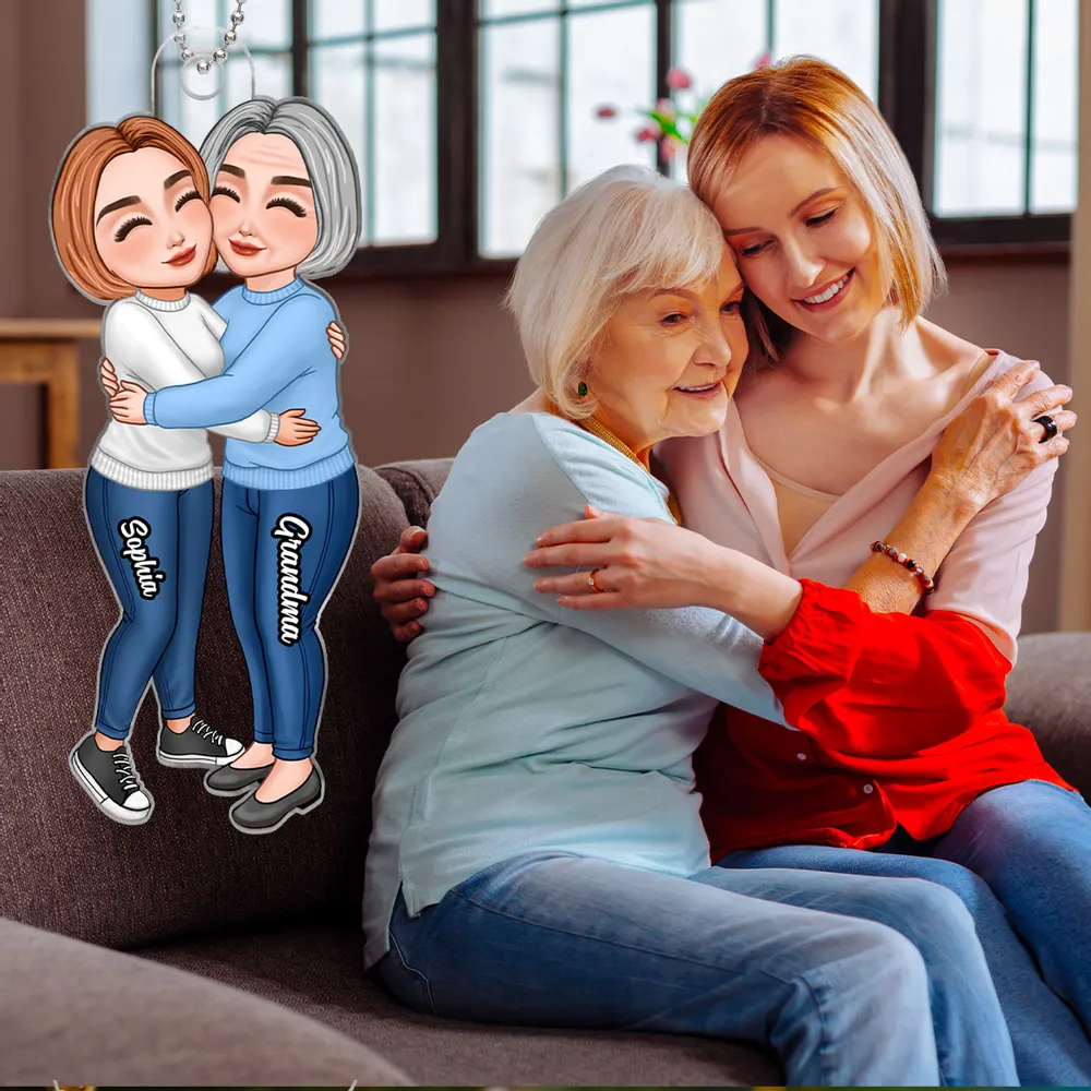 Heartwarming Grandma and Grandkid Acrylic Ornament, Personalized Design, Perfect Family Gift - Image 8