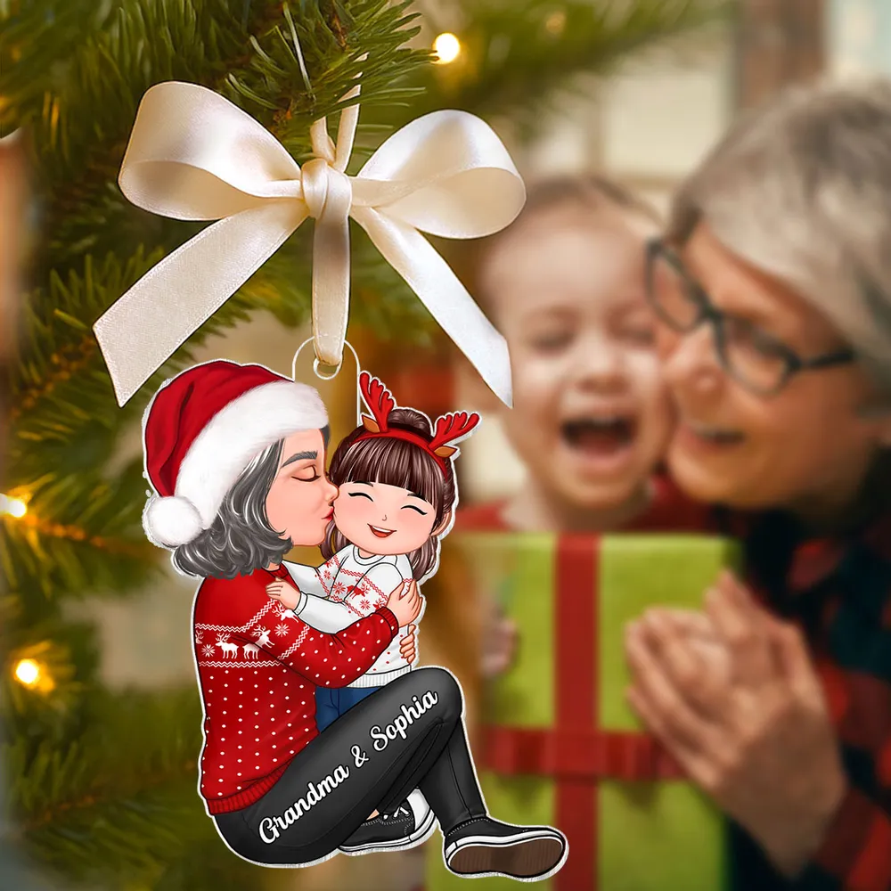 Christmas Hug Acrylic Ornament, cozy holiday spirit, a perfect gift for family - Image 5