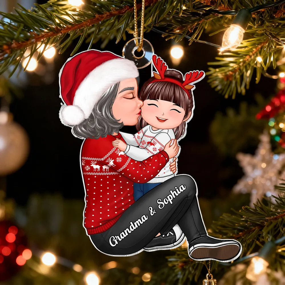 Christmas Hug Acrylic Ornament, cozy holiday spirit, a perfect gift for family - Image 9