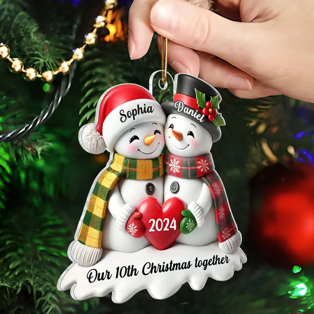 Custom Acrylic Snowman Hug Ornament for Christmas Gifts - Image 7