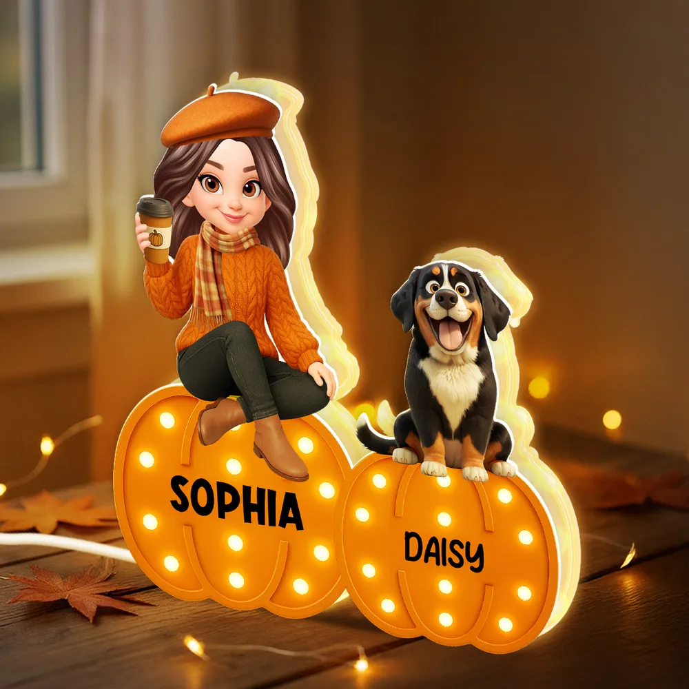 Personalized Pumpkin Light Box - Perfect Fall Décor for You and Your Pet