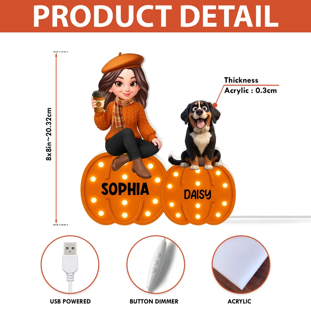 Personalized Pumpkin Light Box - Perfect Fall Décor for You and Your Pet - Image 4