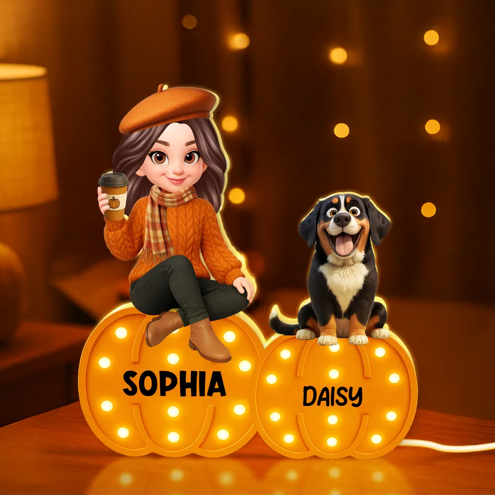 Personalized Pumpkin Light Box - Perfect Fall Décor for You and Your Pet - Image 5