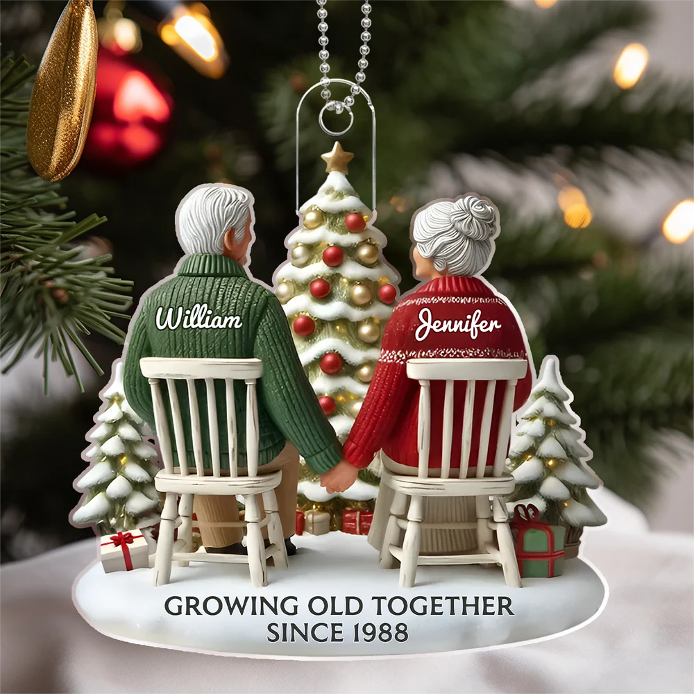 Christmas Acrylic Car Hanger for Couples β Heartwarming Holiday Keepsake, Perfect Gift for Parents or Grandparents