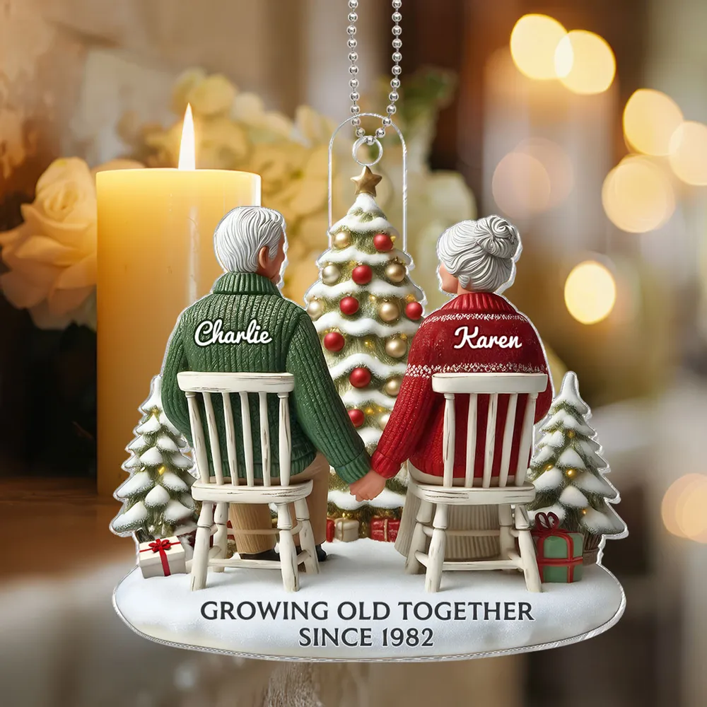 Christmas Acrylic Car Hanger for Couples β Heartwarming Holiday Keepsake, Perfect Gift for Parents or Grandparents - Image 2
