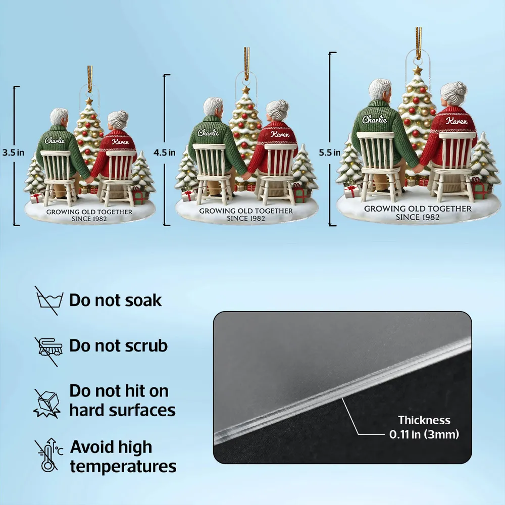 Christmas Acrylic Car Hanger for Couples β Heartwarming Holiday Keepsake, Perfect Gift for Parents or Grandparents - Image 4
