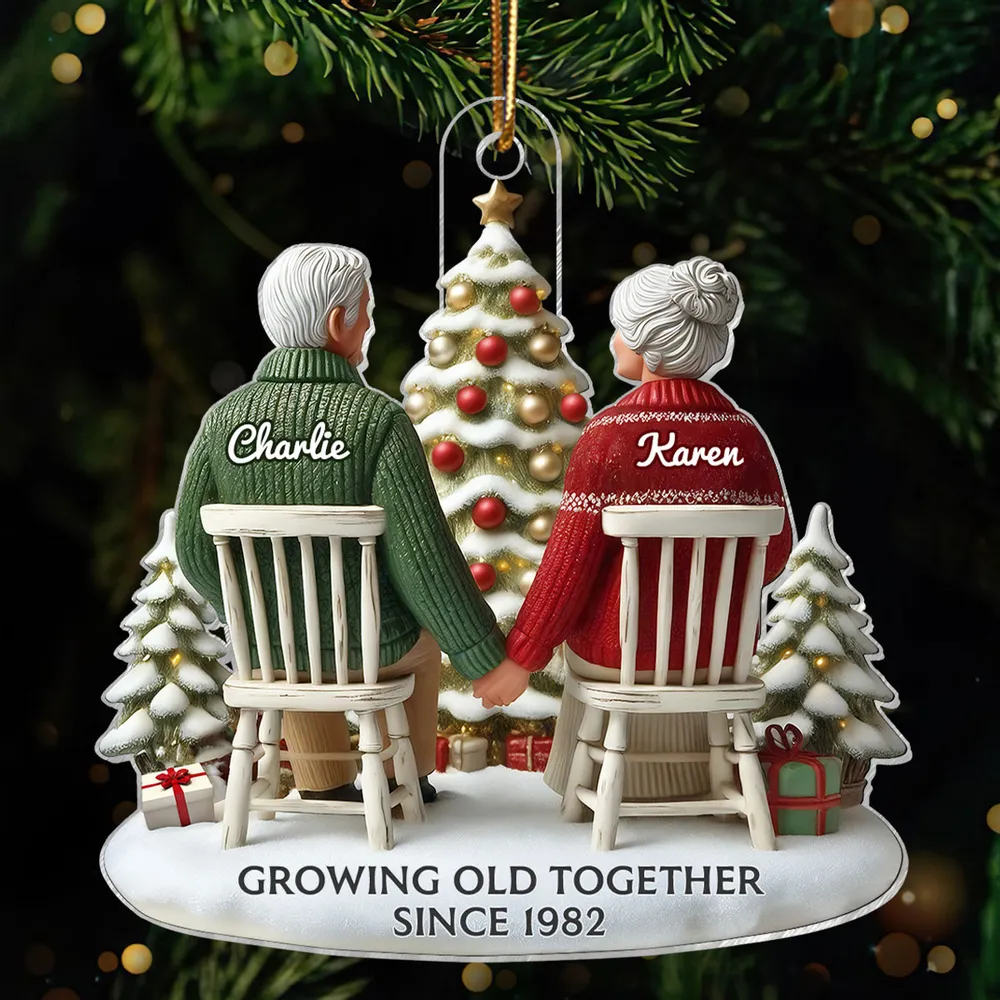 Christmas Acrylic Car Hanger for Couples β Heartwarming Holiday Keepsake, Perfect Gift for Parents or Grandparents - Image 6