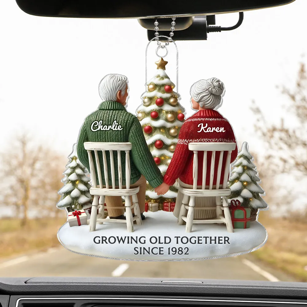 Christmas Acrylic Car Hanger for Couples β Heartwarming Holiday Keepsake, Perfect Gift for Parents or Grandparents - Image 7