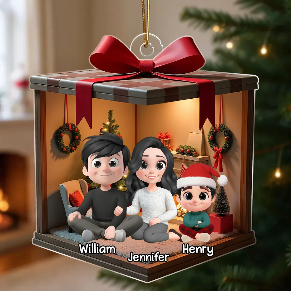 Family Acrylic Ornament – Warm Holiday Decoration & Heartfelt Gift for Loved Ones