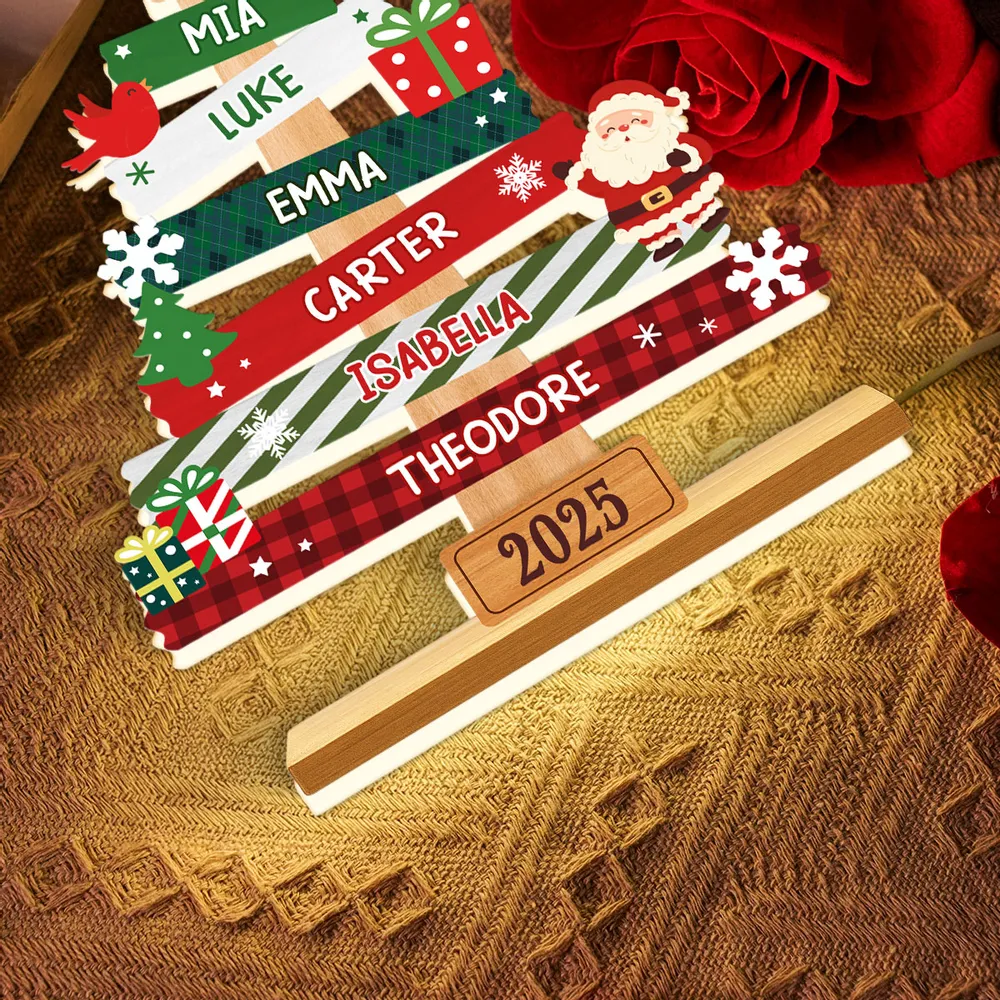 Acrylic Light Box Christmas Tree Sign for Families – Warm Fireplace Décor, customizable glow, heartwarming keepsake, perfect gift for holiday gatherings - Image 8