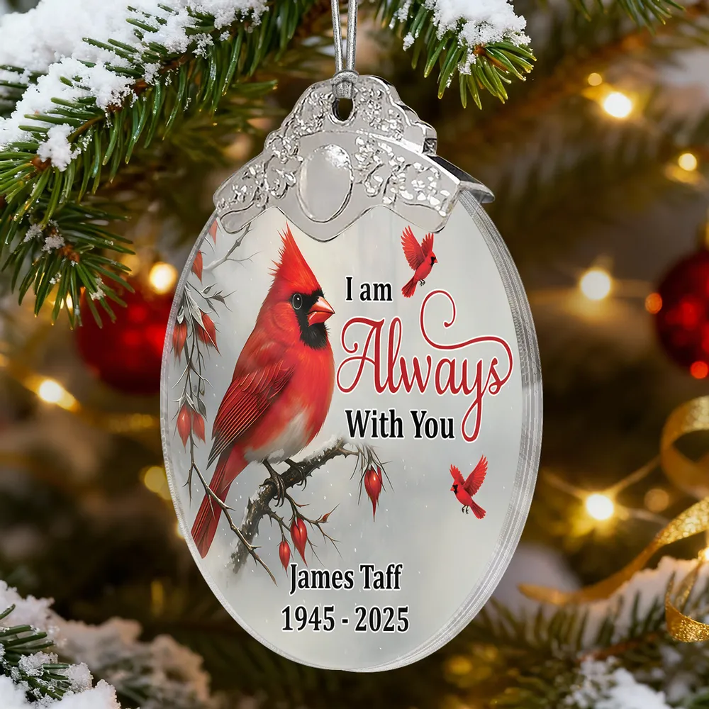 Silver Capped Glass Ornament with Cardinal design, symbolizing protection and togetherness, thoughtful gift for loved ones - Image 6