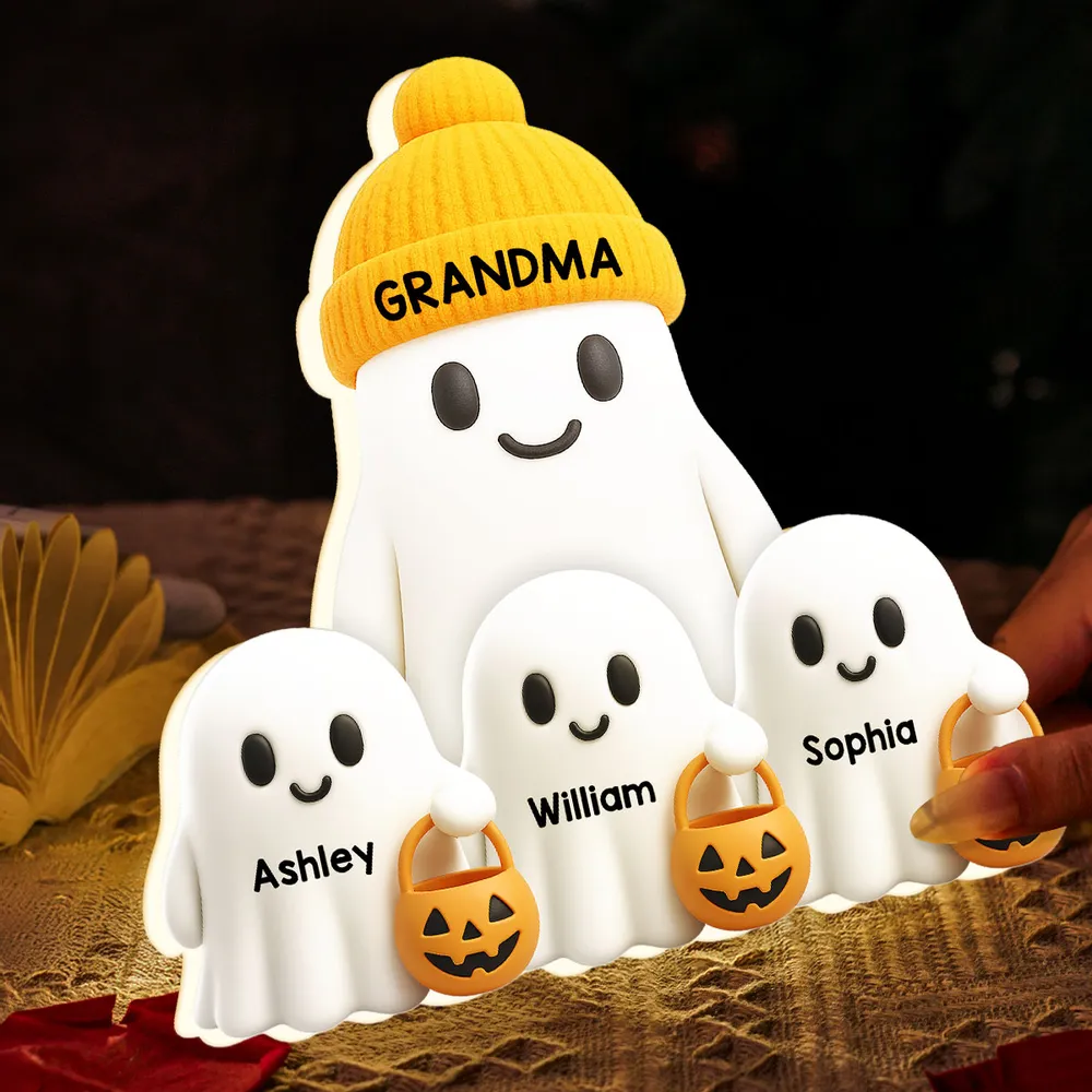 Grandma and Family Ghost Acrylic Light Box, Cozy Halloween Home Décor, Gift-Ready Accent for Family - Image 6