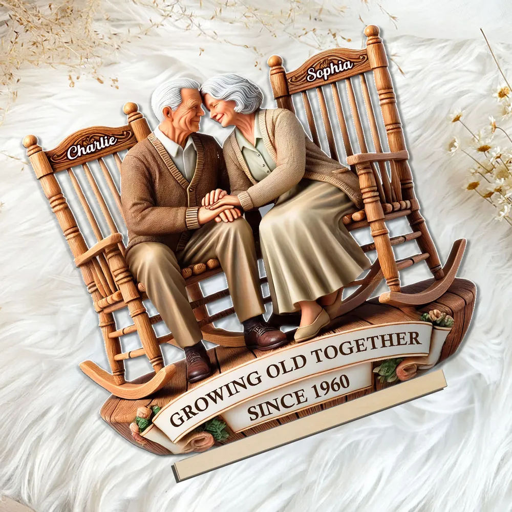 Growing Old Together Wooden Plaque – Personalized Anniversary Gift for Couples - Image 5