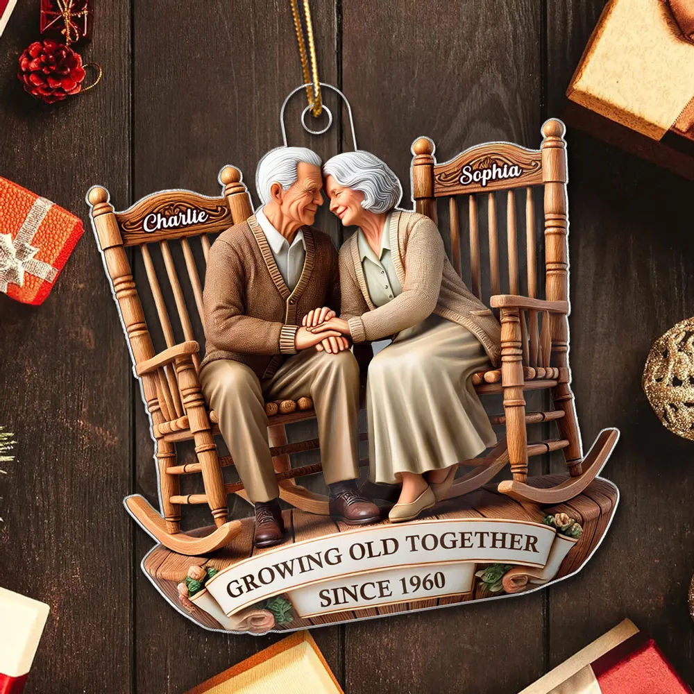 Growing Old Together Couple Acrylic Ornament – Personalized Anniversary Gift - Image 6