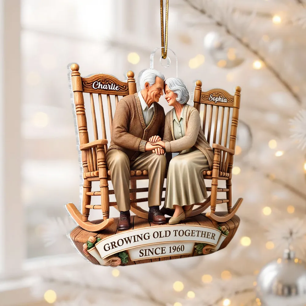 Growing Old Together Couple Acrylic Ornament – Personalized Anniversary Gift - Image 8