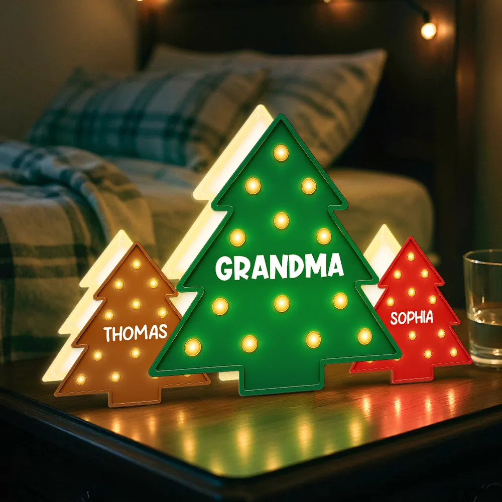 Christmas Tree Acrylic Light Box – Personalized Holiday Gift for Grandma and Family - Image 9