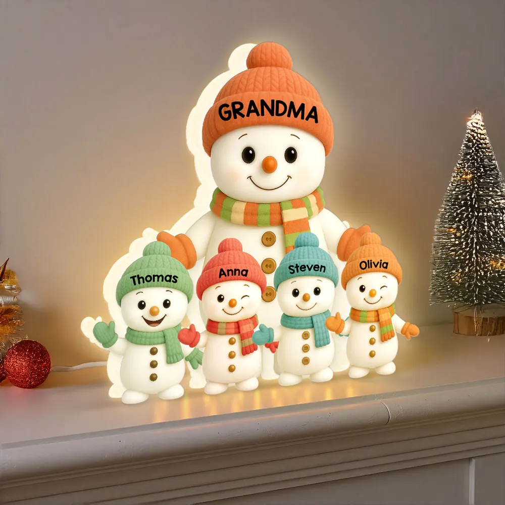 Personalized Acrylic Light Box Plaque with Family Names for Grandma - Image 9