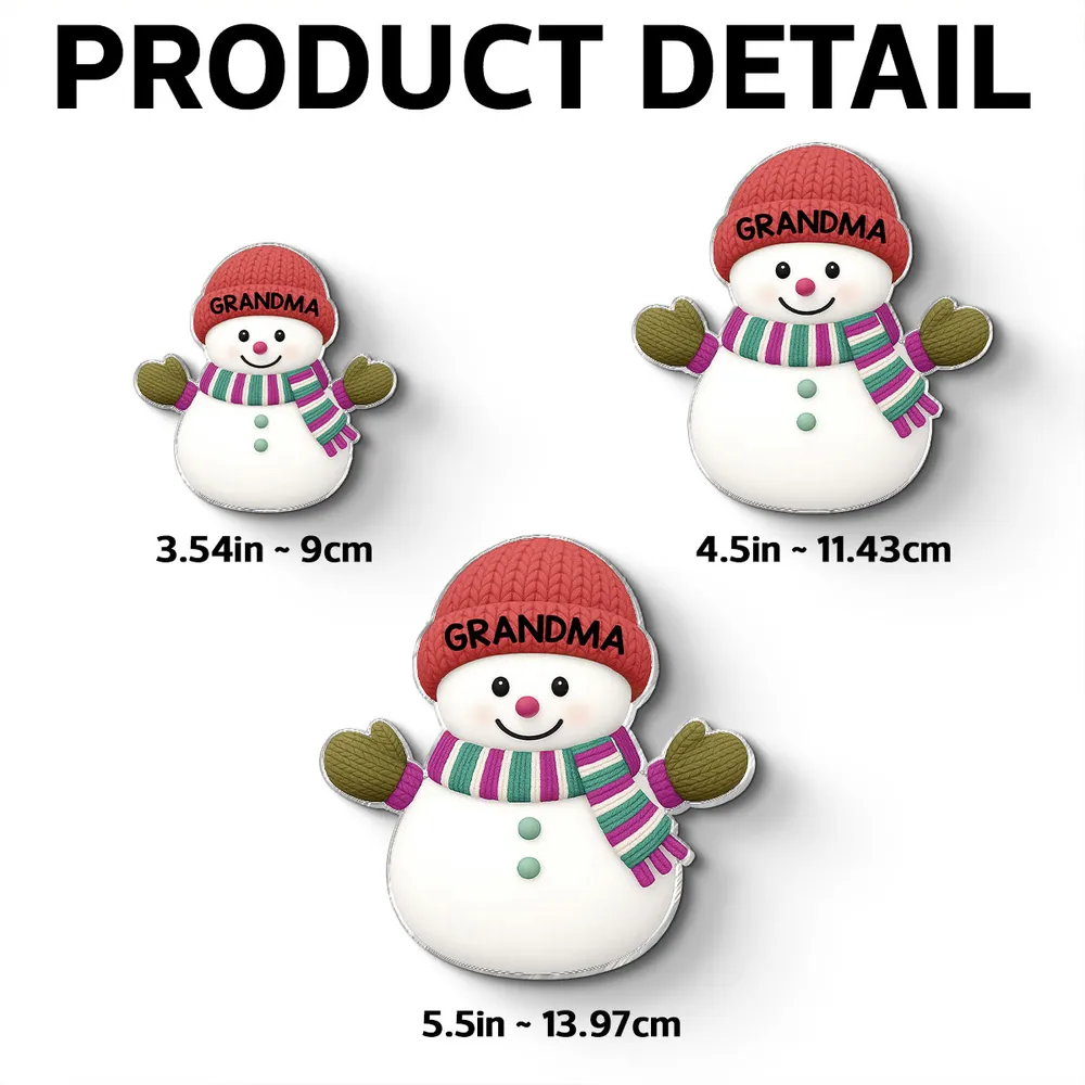 Acrylic Fridge Magnet Snowman Family Set | Festive Holiday Decoration, Perfect Gift for Grandparents and Family - Image 5