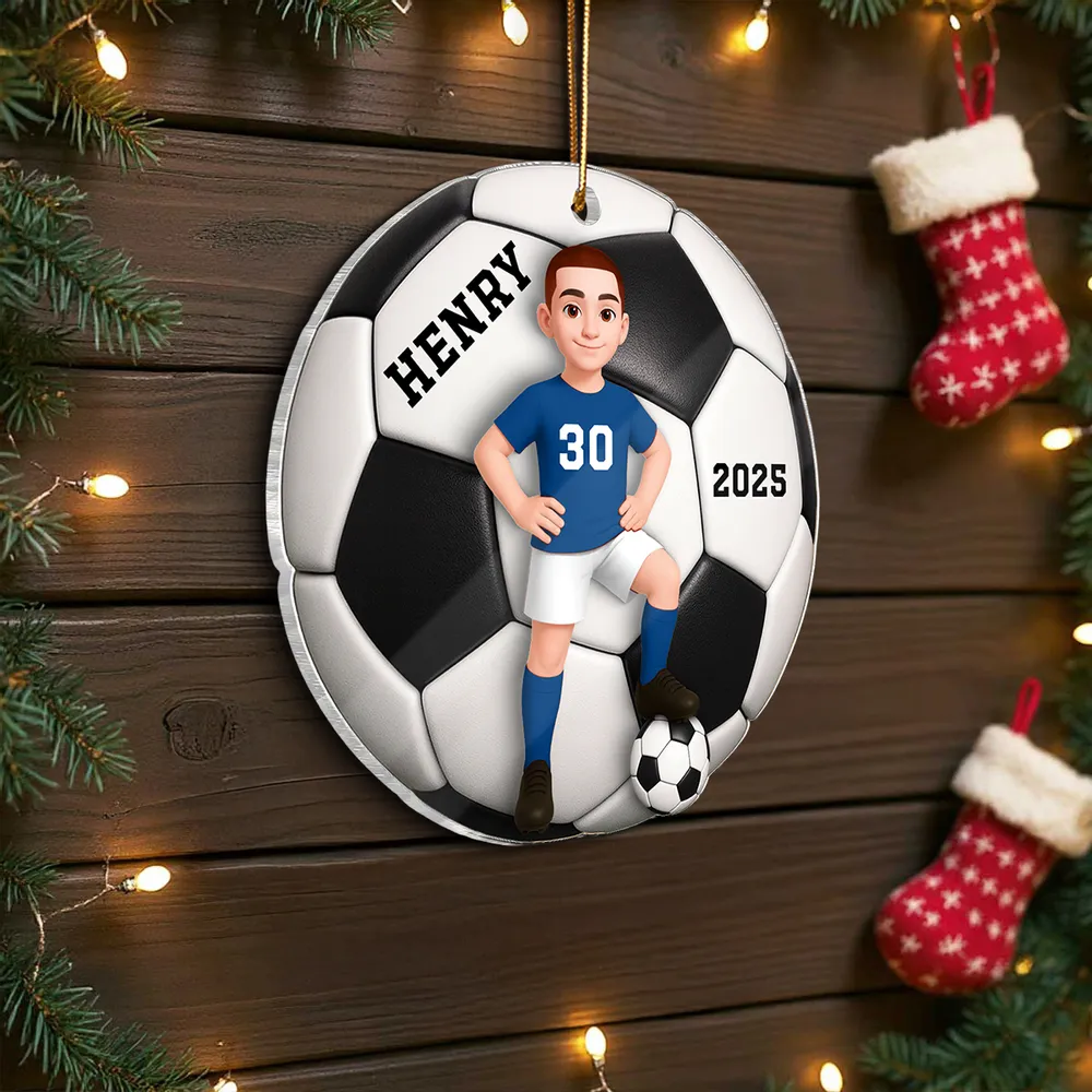 Soccer Acrylic Ornament with Dynamic Design – A Thoughtful Gift for Sports Fans and Kids - Image 7