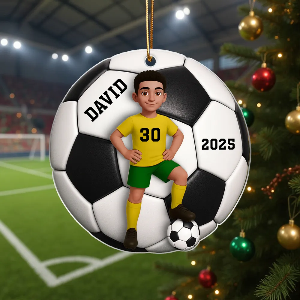 Soccer Acrylic Ornament with Dynamic Design – A Thoughtful Gift for Sports Fans and Kids - Image 8