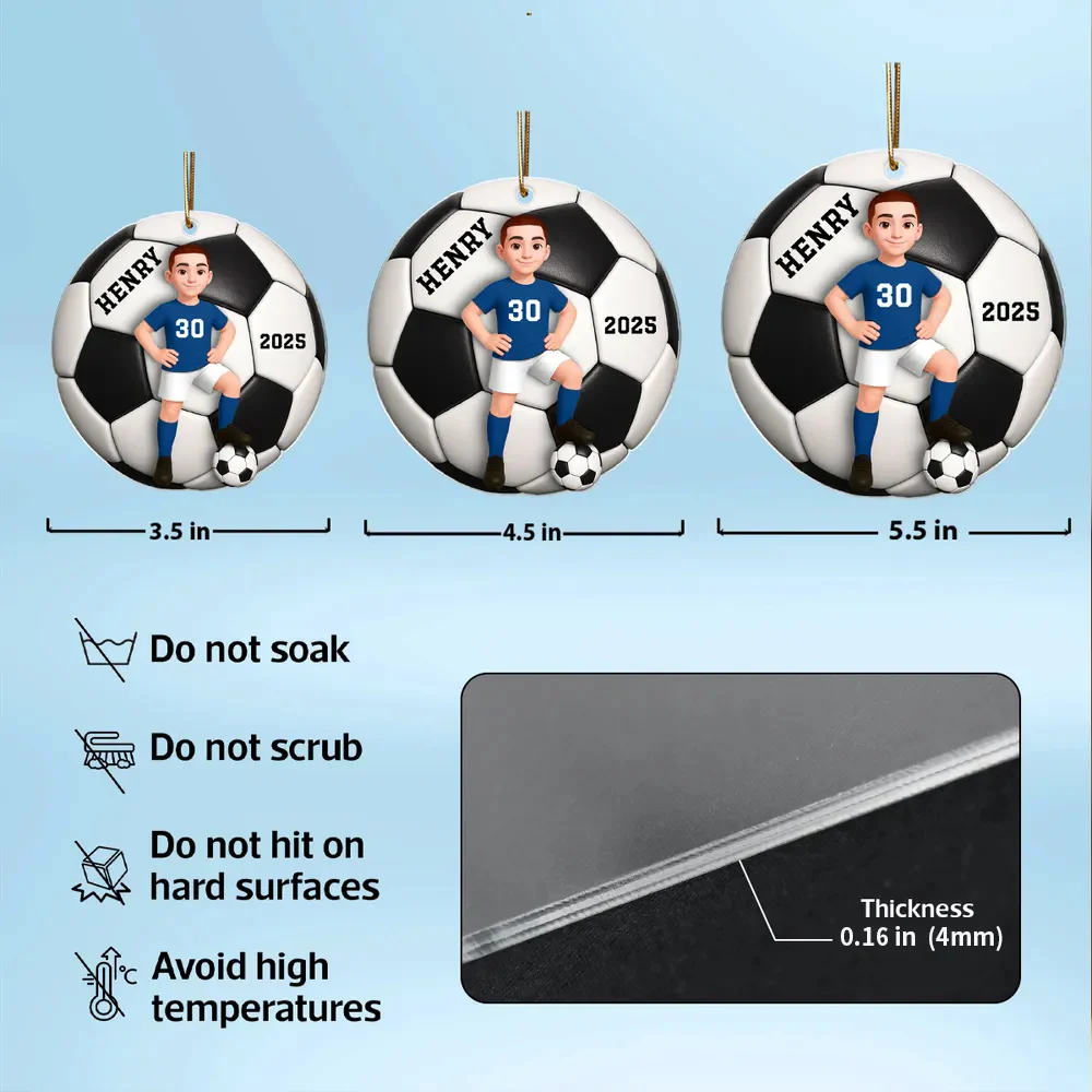 Soccer Acrylic Ornament with Dynamic Design – A Thoughtful Gift for Sports Fans and Kids - Image 9