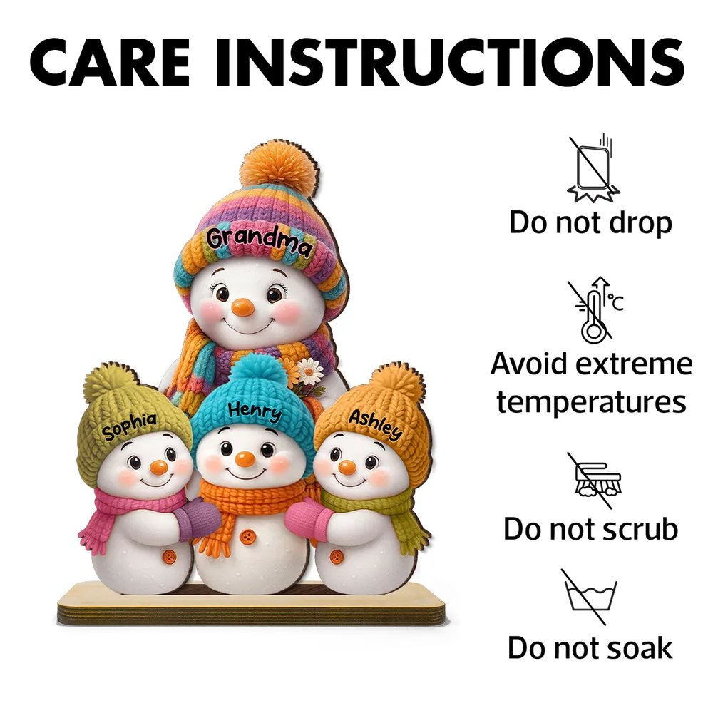 Wooden Snowman Family Décor Plaque for Christmas Gift - Image 5