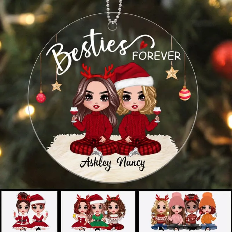 Best Friends Acrylic Ornament | Cozy Holiday Design, Perfect Gift for Friendship & Christmas - Image 4