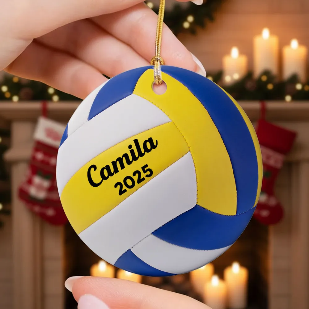 Sports Ball Ceramic Ornament – Vibrant and Gift-Ready Design with Clear Print and Textured Finish, Perfect Gift for Sports Lovers - Image 3