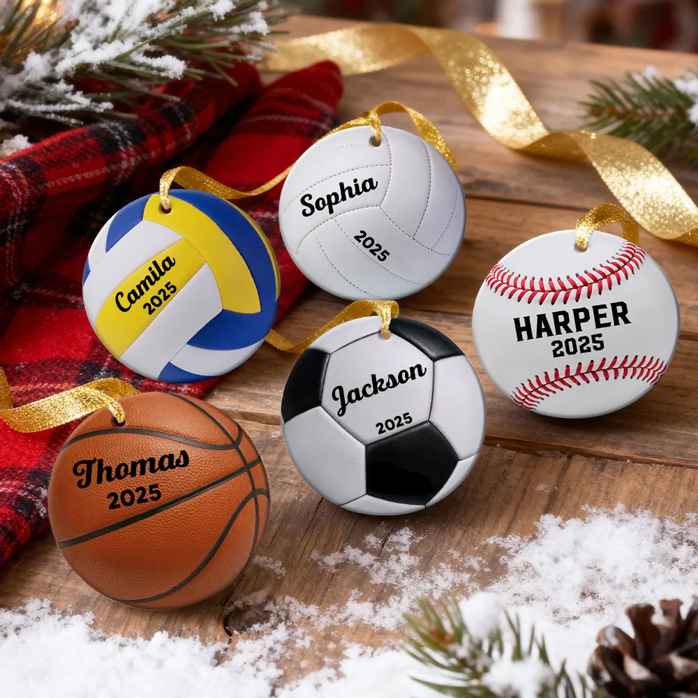 Sports Ball Ceramic Ornament – Vibrant and Gift-Ready Design with Clear Print and Textured Finish, Perfect Gift for Sports Lovers - Image 5