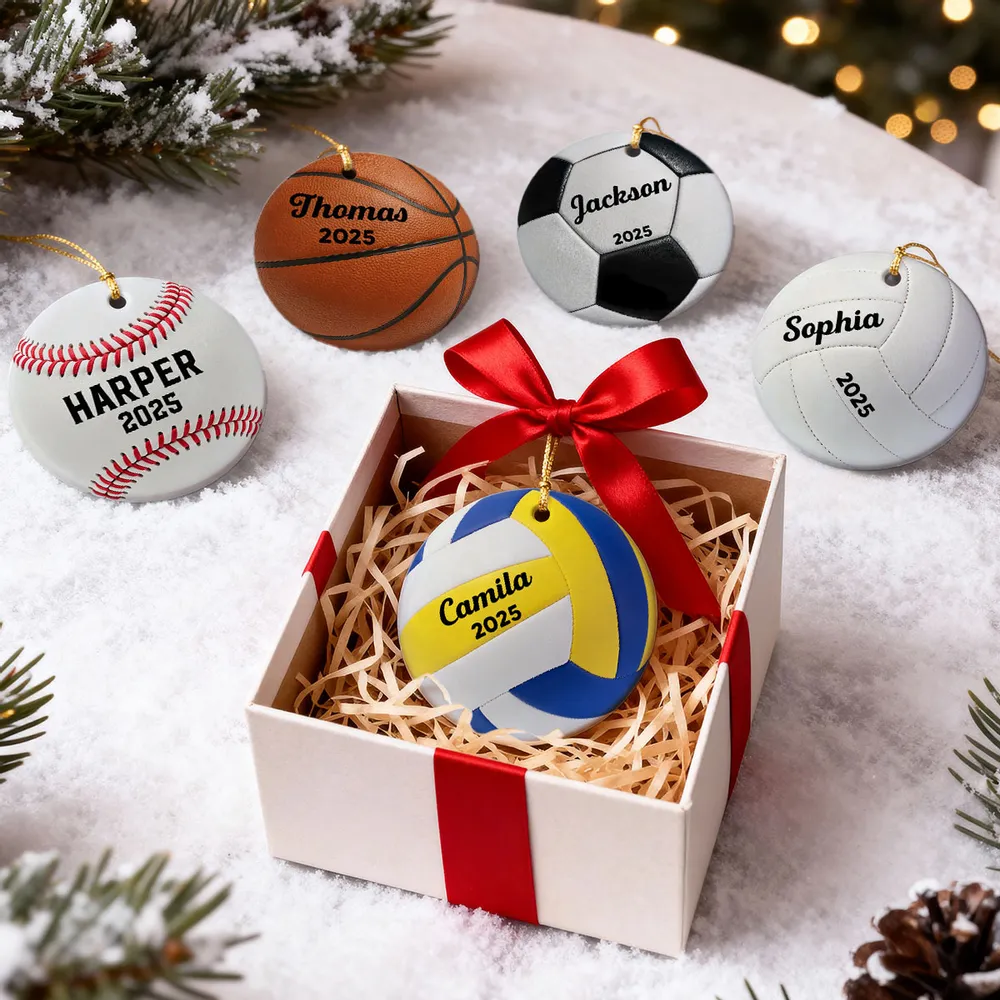 Sports Ball Ceramic Ornament – Vibrant and Gift-Ready Design with Clear Print and Textured Finish, Perfect Gift for Sports Lovers - Image 7