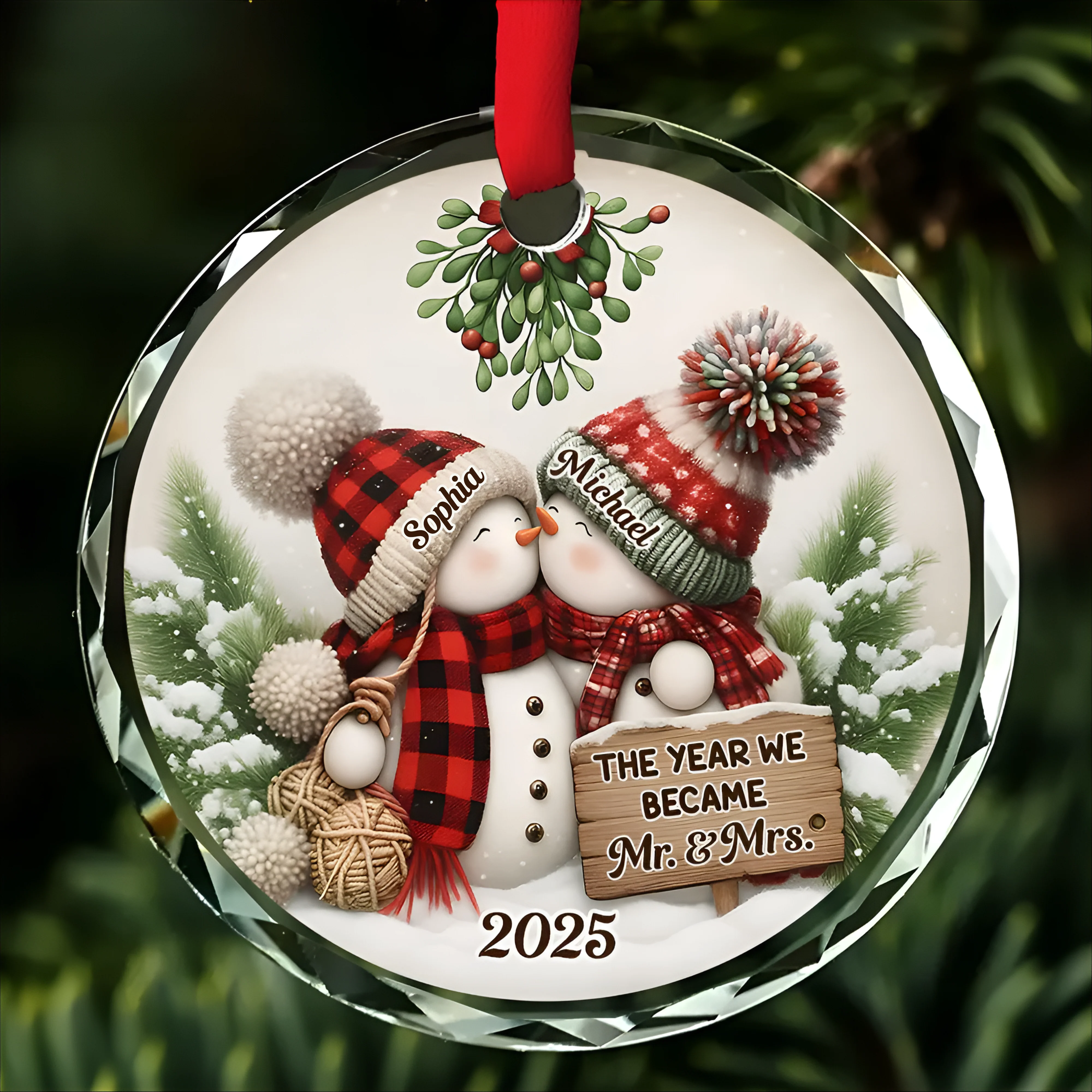 Silver Capped Glass Ornament β The Year We Became Mr. & Mrs., Perfect Christmas Gift for Couples & Newlyweds