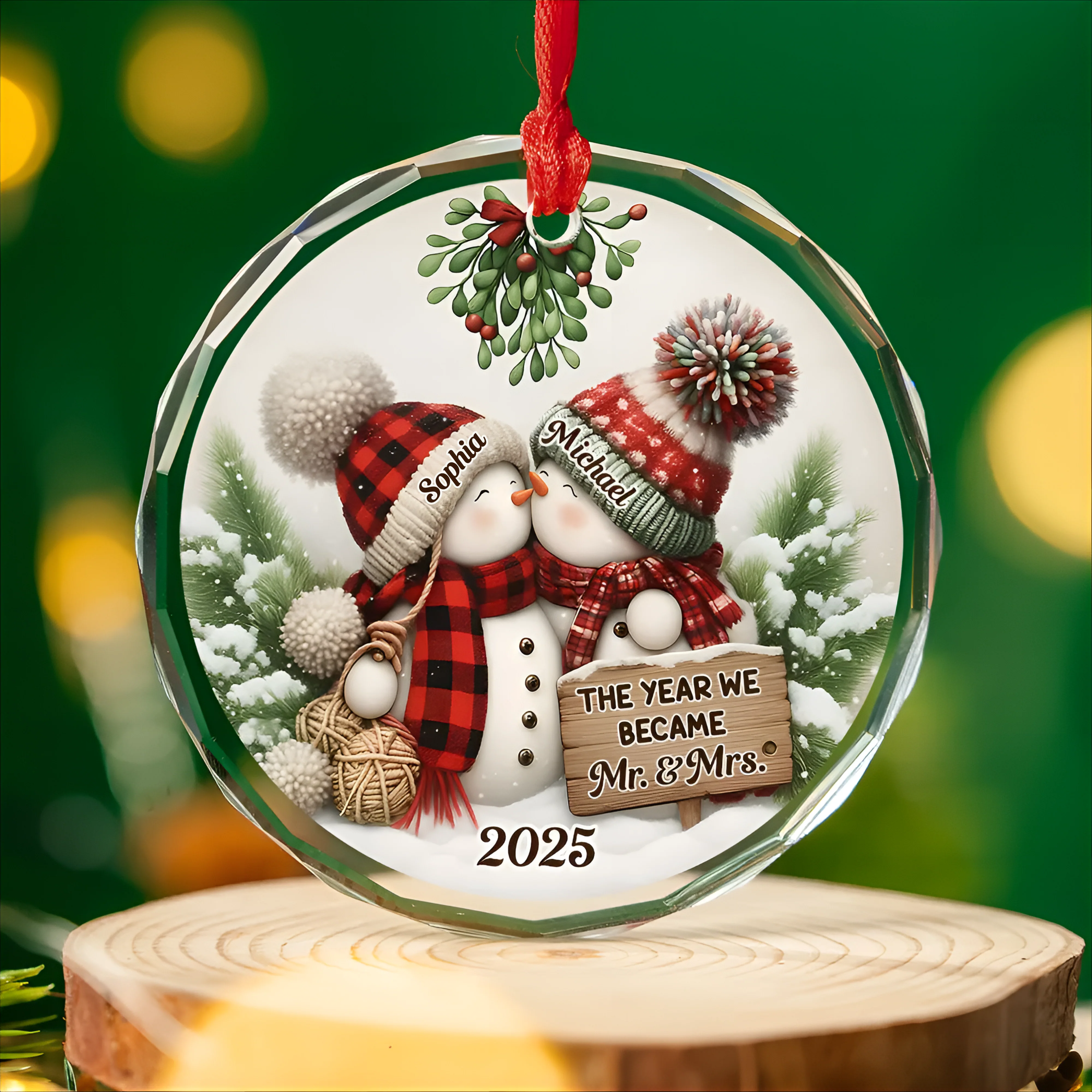 Silver Capped Glass Ornament β The Year We Became Mr. & Mrs., Perfect Christmas Gift for Couples & Newlyweds - Image 3