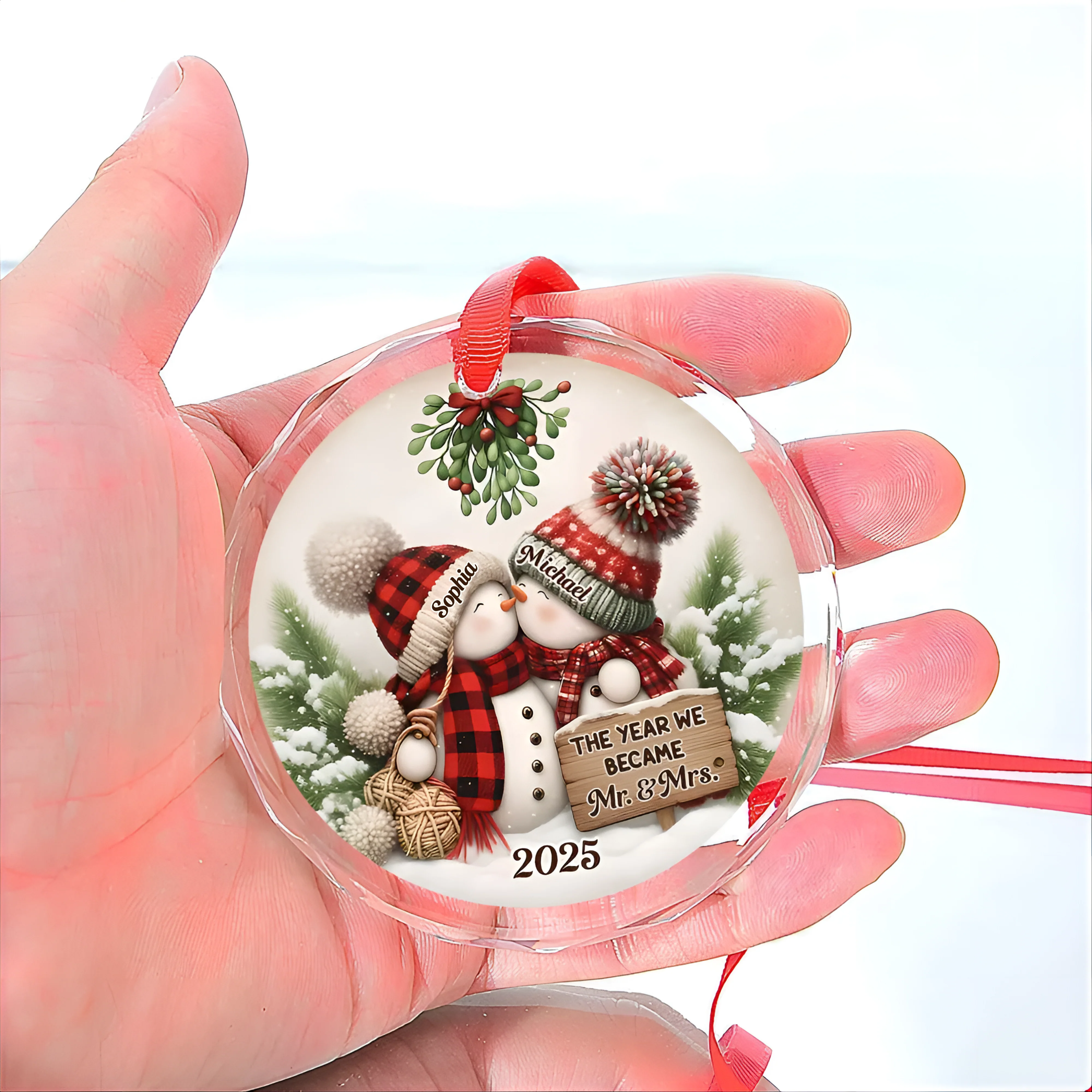 Silver Capped Glass Ornament β The Year We Became Mr. & Mrs., Perfect Christmas Gift for Couples & Newlyweds - Image 6