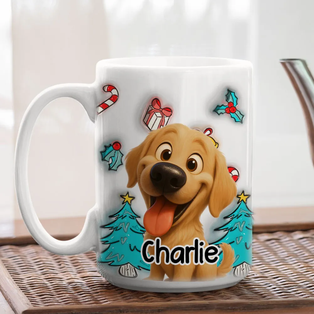 Adorable Dog Christmas White Ceramic Mug – Festive Cartoon Style, Perfect Gift for Dog Lovers - Image 5