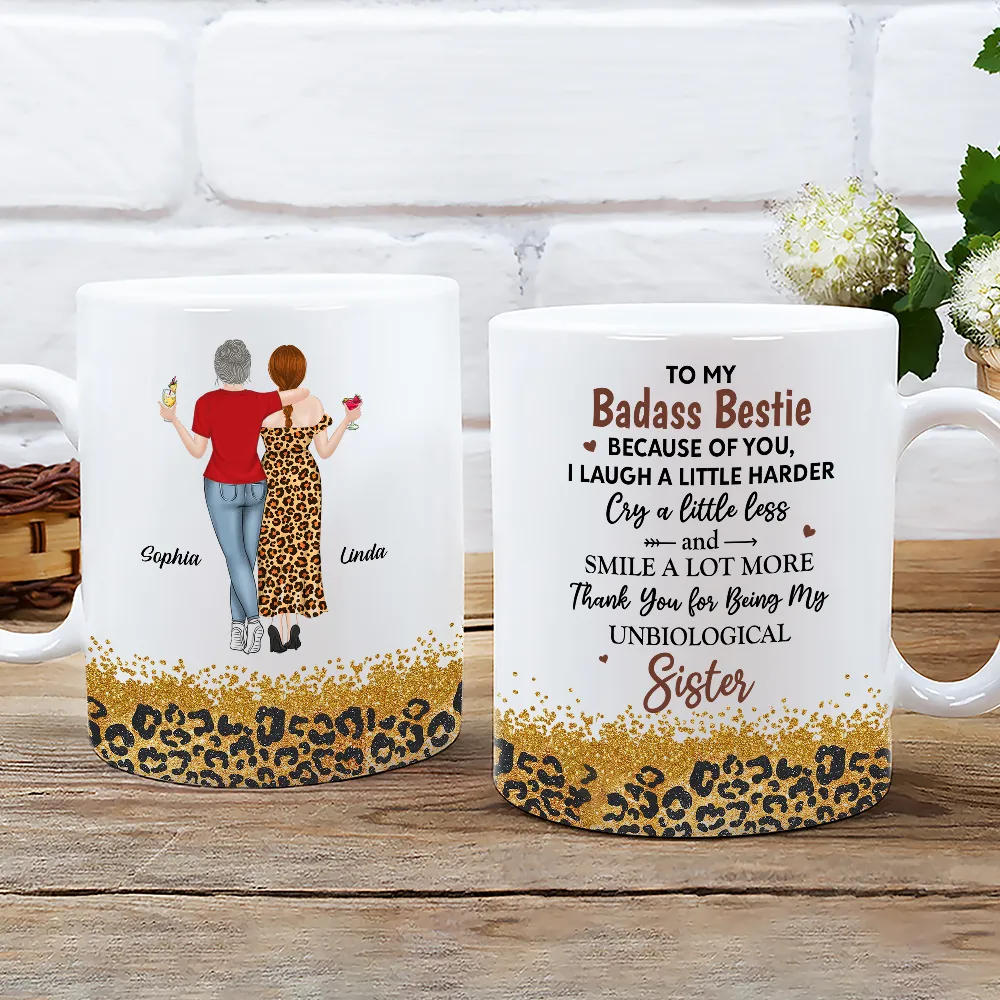 White Ceramic Mug for Best Friends – Heartfelt Unbiological Sister Gift to Share Joy - Image 2