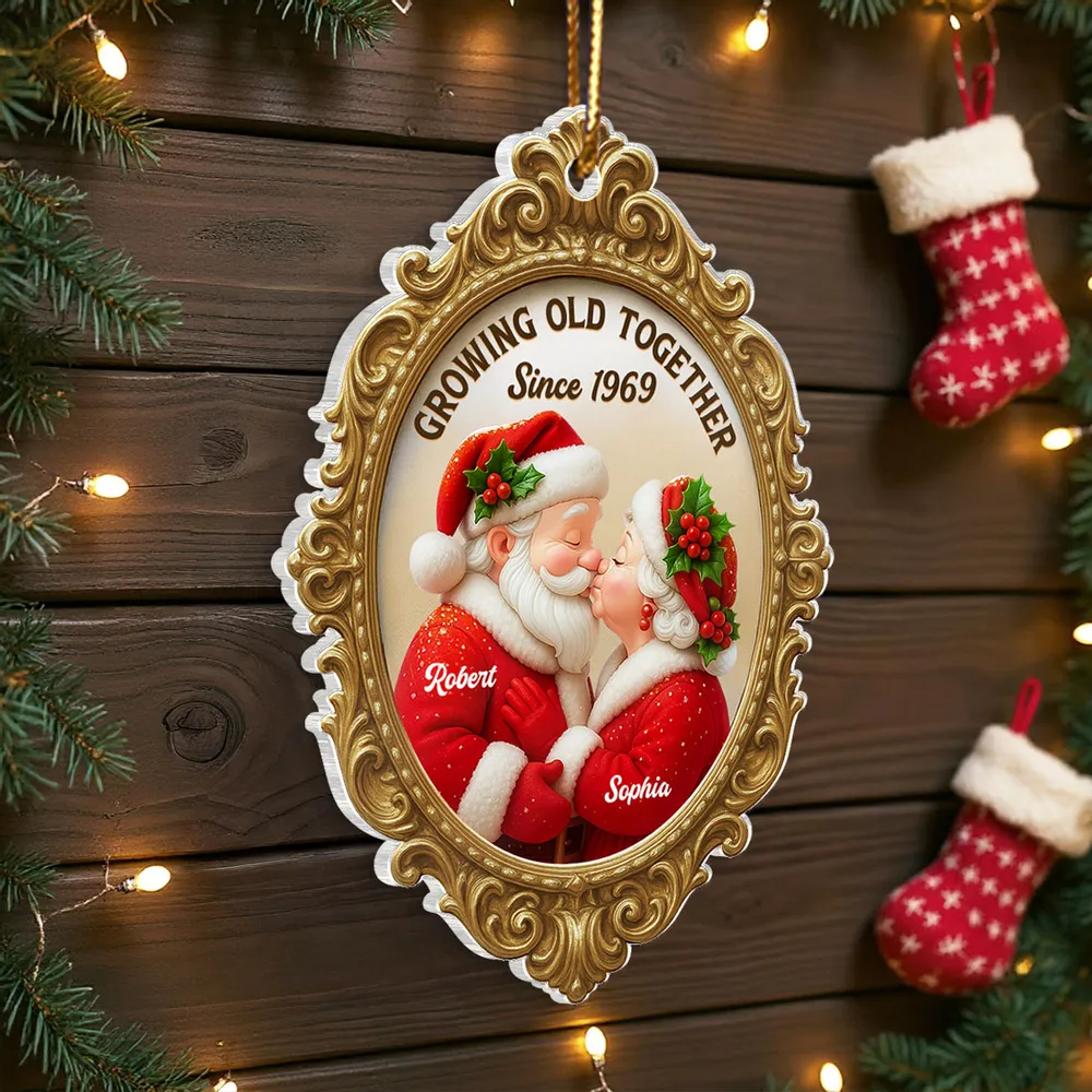 Christmas Acrylic Ornament – Loving Santa Couple Keepsake, Heartwarming Holiday Gift for Parents - Image 6