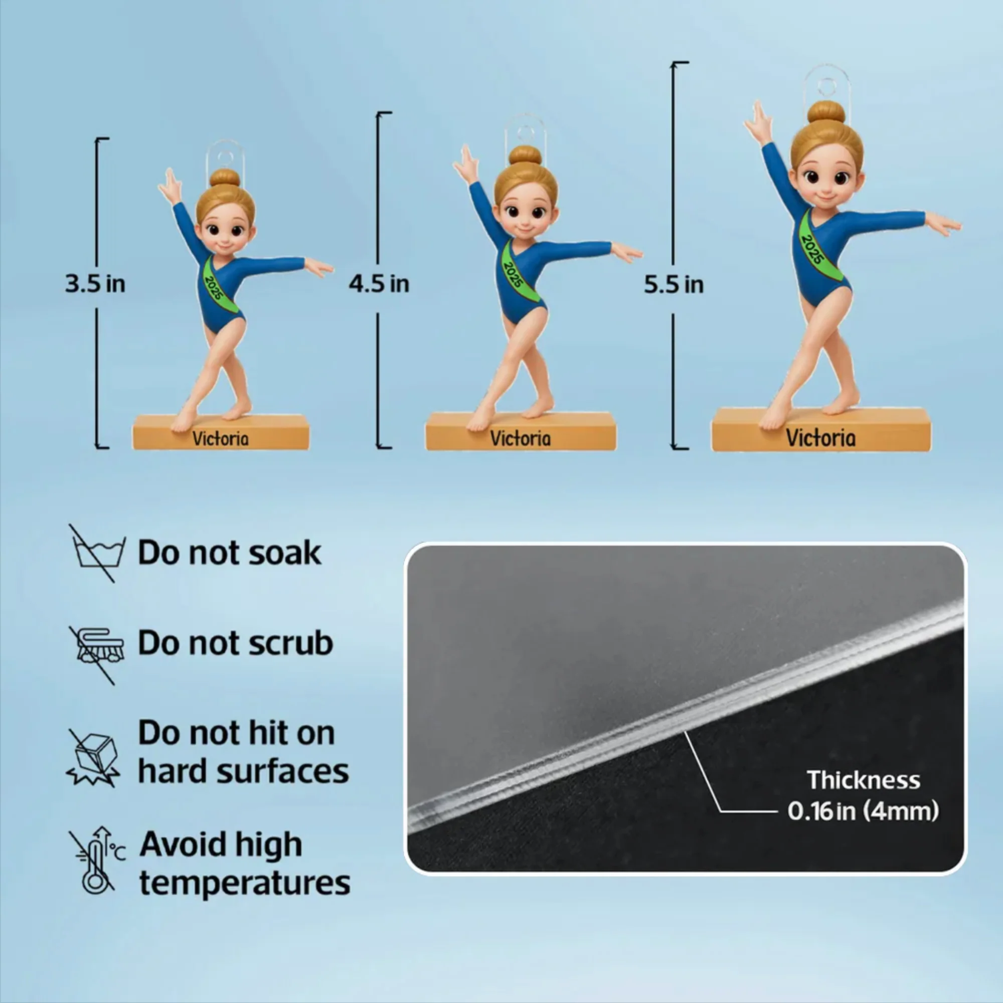 Gymnast Girl Acrylic Ornament – Holiday Keepsake, Perfect Gift for Daughters or Gymnastics Fans - Image 4