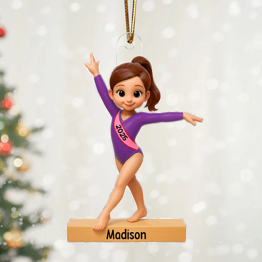 Gymnast Girl Acrylic Ornament – Holiday Keepsake, Perfect Gift for Daughters or Gymnastics Fans - Image 6