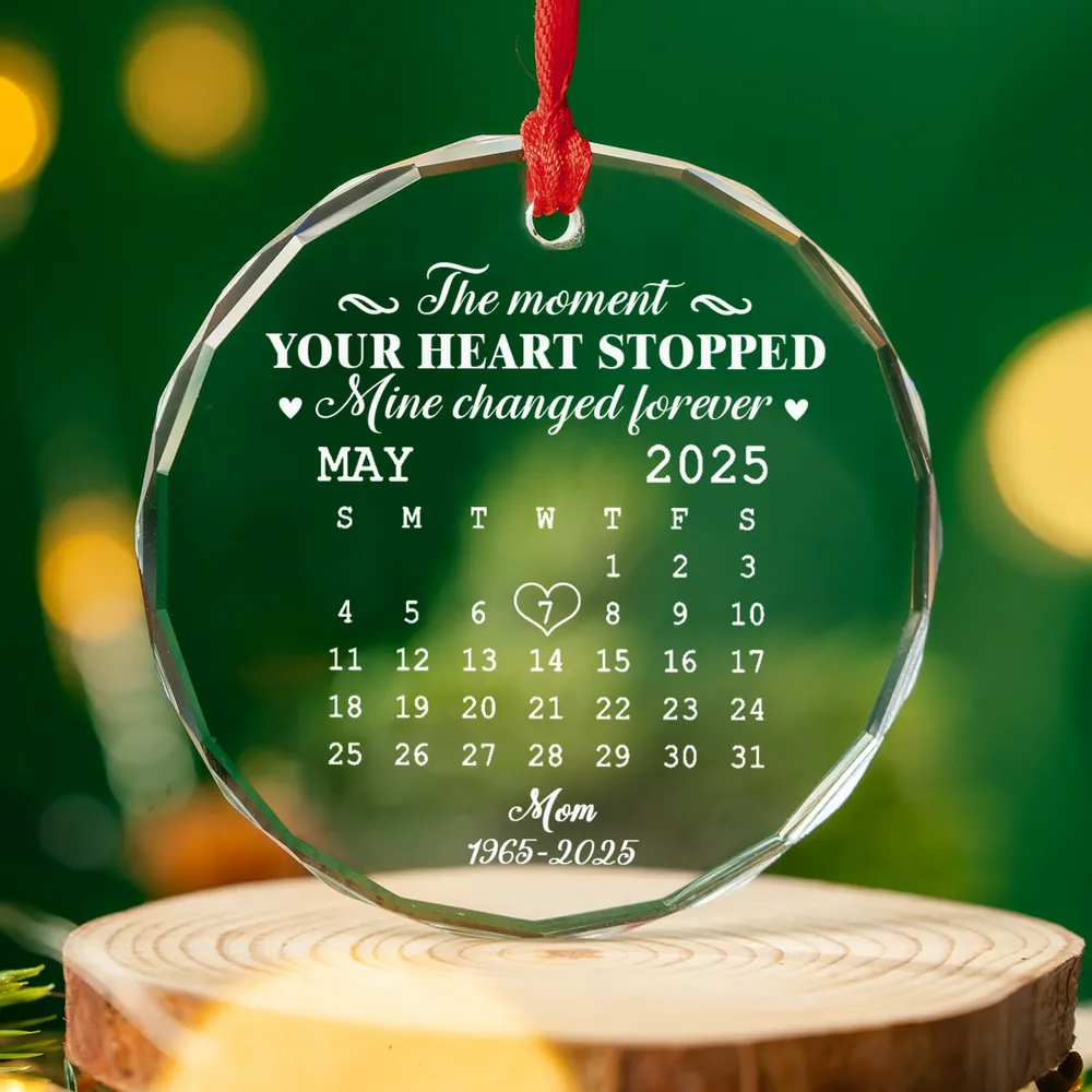 🌟 Eternal Keepsake: Personalized Crystal Calendar Ornament | Engrave Your "Moment The World Stopped" or Beloved's Name & Date - Image 8