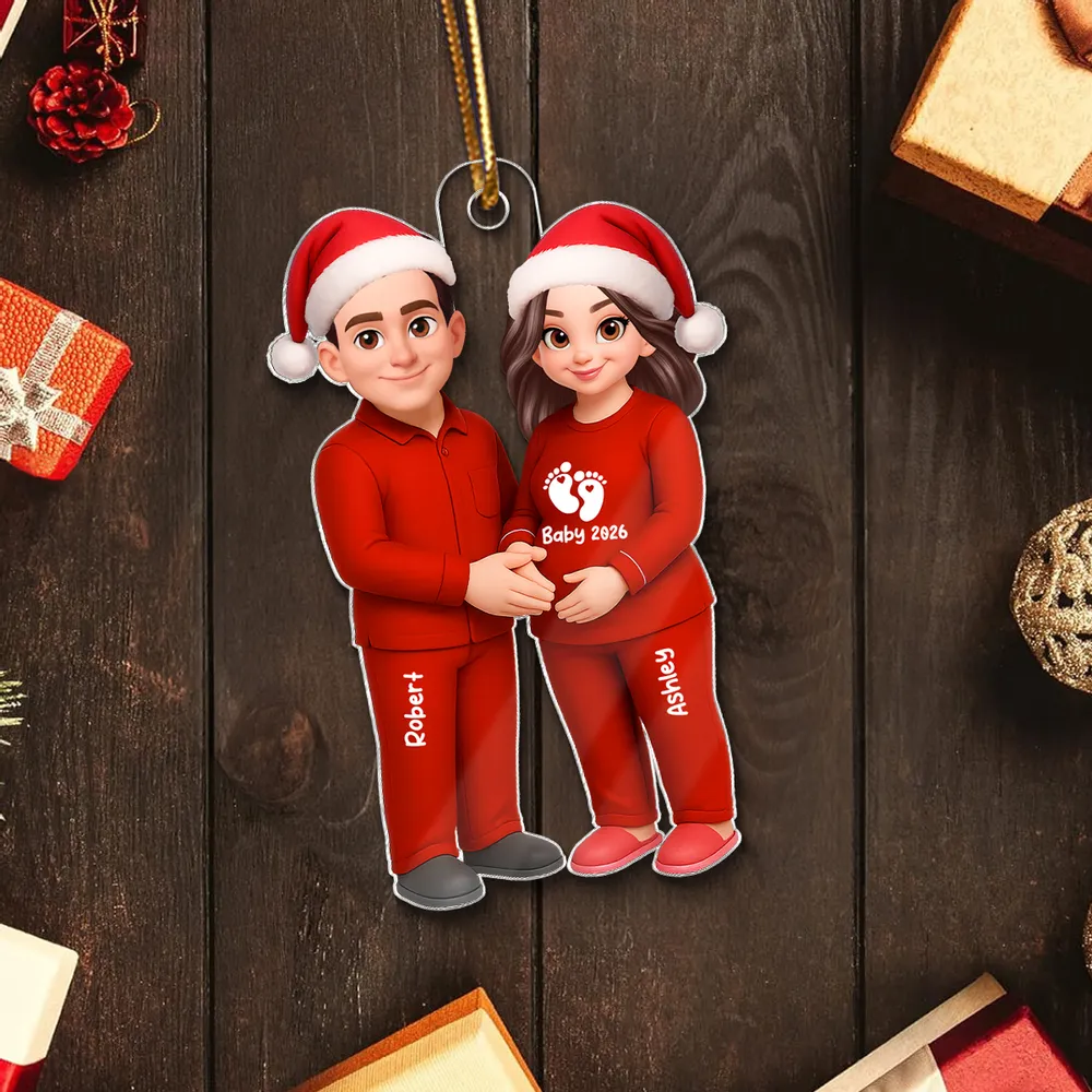 π Ultimate Baby Reveal/Christmas Gift! Personalized Expecting Parents Ornament & Keychain | Custom Names, Skin/Hair Colors - Image 11