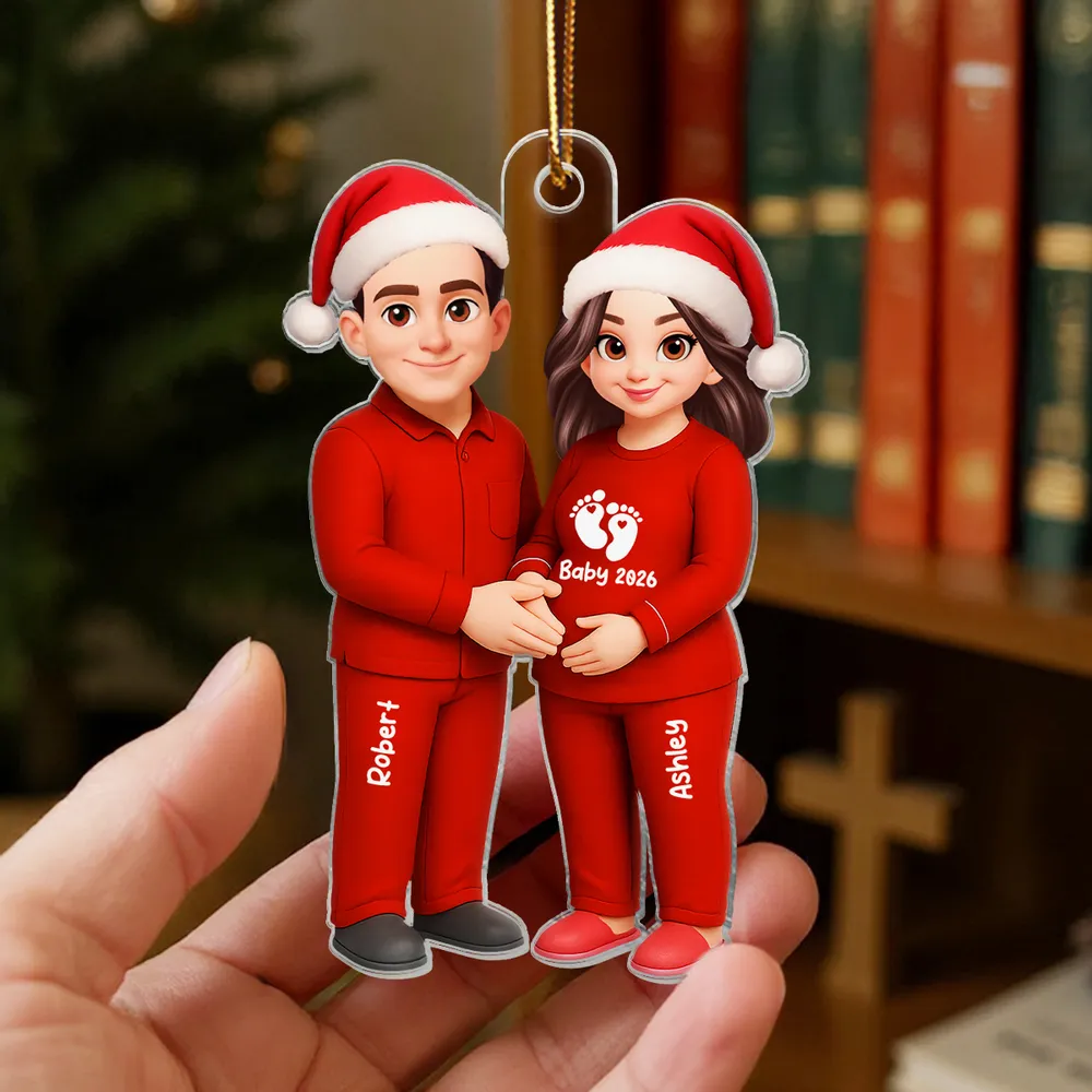 π Ultimate Baby Reveal/Christmas Gift! Personalized Expecting Parents Ornament & Keychain | Custom Names, Skin/Hair Colors - Image 12
