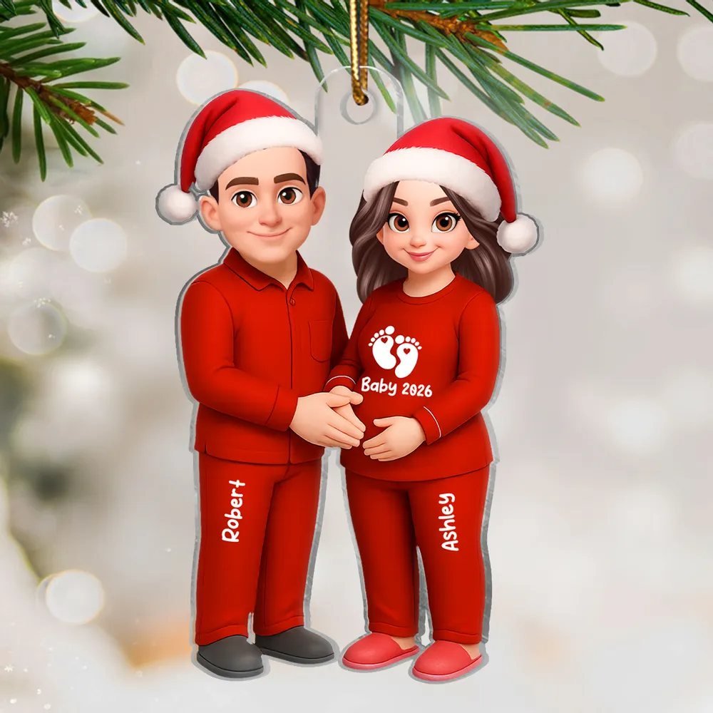 π Ultimate Baby Reveal/Christmas Gift! Personalized Expecting Parents Ornament & Keychain | Custom Names, Skin/Hair Colors - Image 6