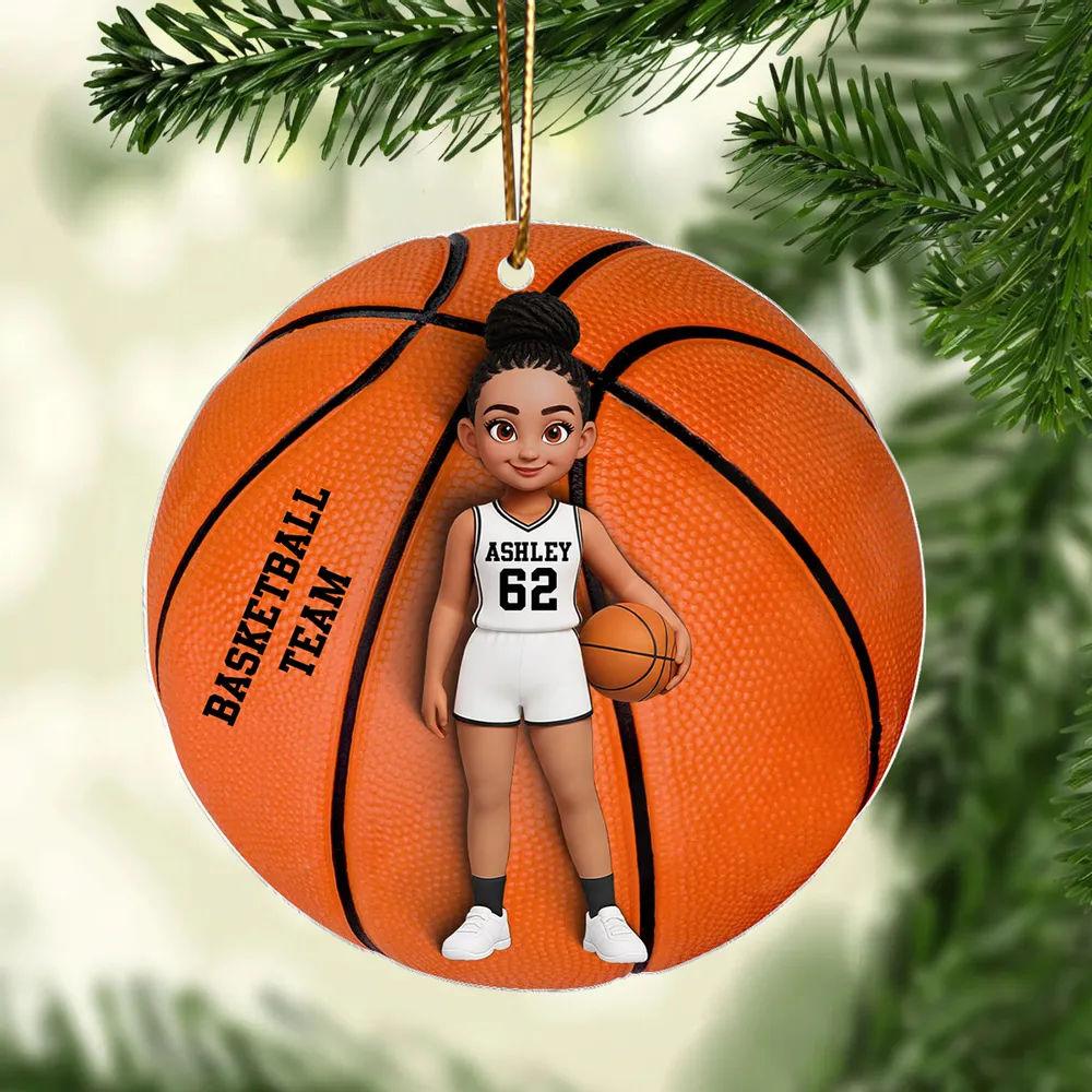 Basketball Player Acrylic Ornament – Festive Tree Décor with Ball, Unique Keepsake Gift for Athletes, Coaches, Teammates, and Sports Families - Image 5