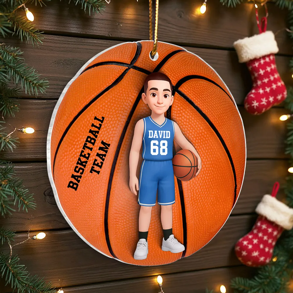 Basketball Player Acrylic Ornament – Festive Tree Décor with Ball, Unique Keepsake Gift for Athletes, Coaches, Teammates, and Sports Families - Image 6